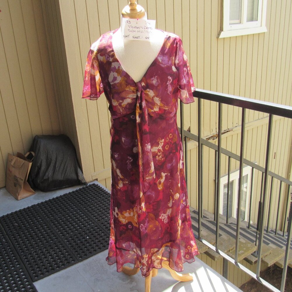 #183  NEW WOMEN'S LIGHT SHEER AUTUMN DRESS BY ISLE  (SIZE 14US / 18UK)